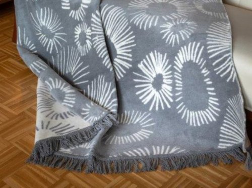 Luxusní bavlněná deka 150 x 200 cm šedá, geometrický vzor 1714-1 Polášek