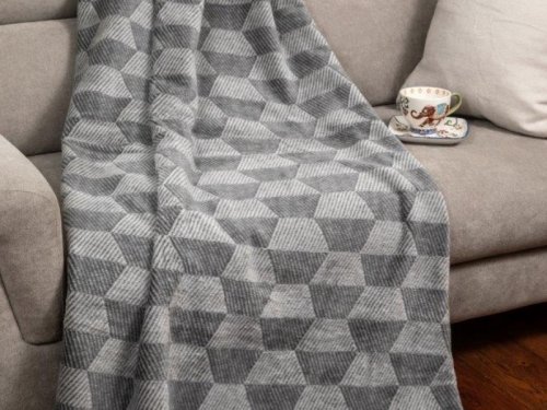 Luxusní bavlněná deka 150 x 200 cm šedá, více odstínů, moderní geometrický vzor 1381-1 Polášek