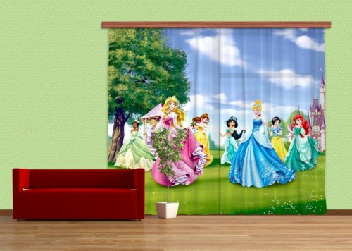 Dětský fotozávěs Princezny Disney  FCSXXL 7017 textilní foto závěs / závěsy s fototiskem 280 x 245 cm AG Design