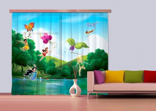 Dětský fotozávěs Fairies - Víly Disney  FCSXXL 7005 textilní foto závěs / závěsy s fototiskem 280 x 245 cm AG Design