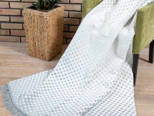 Luxusní bavlněná deka 150 x 200 cm bílá, šedá, moderní abstraktní, geometrický vzor 1230-1 Polášek