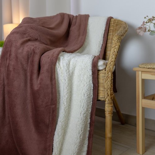 Deka mikroplyš s beránkem 150 x 200 cm hnědá barva / příjemné hřejivé deky beránek