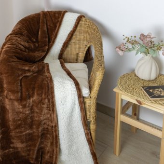 Deka mikroplyš s beránkem 150 x 200 cm hnědá barva / příjemné hřejivé deky beránek