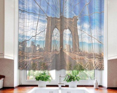 Fotozáclona Brooklynský most VO-140-003 textilní foto záclona / záclony s fototiskem 140 x 120 cm Dimex