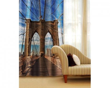 Fotozávěs Brooklynský most CU-140-002 textilní foto závěs / závěsy s fototiskem 140 x 245 cm Dimex