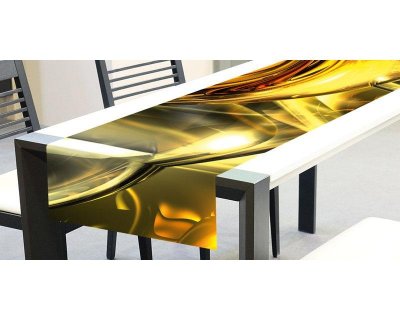 Ubrus - běhoun na stůl Zlatý abstrakt TS 018 / ubrusy - běhouny na stůl 40 x 140 cm Dimex