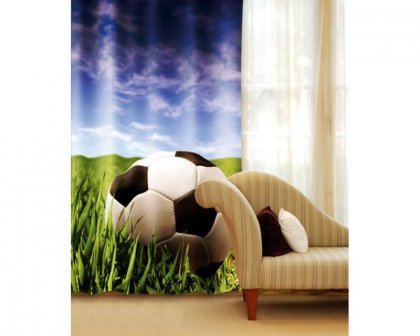 Fotozávěs Fotbalový míč CU-140-027 textilní foto závěs / závěsy s fototiskem 140 x 245 cm Dimex