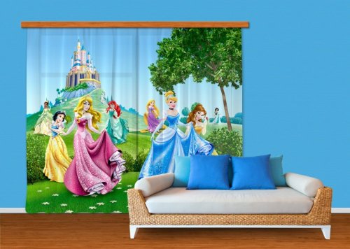 Dětský fotozávěs Princezny Disney FCSXXL 7016 textilní foto závěs / závěsy s fototiskem 280 x 245 cm AG Design