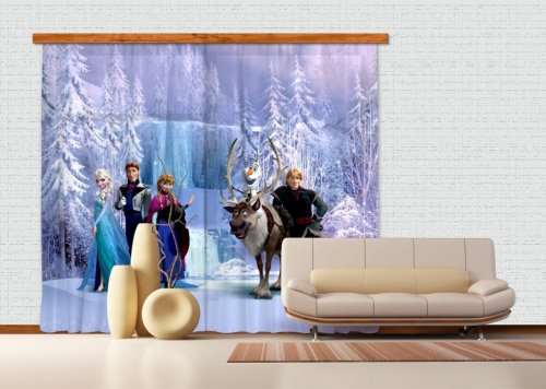Dětský fotozávěs Frozen - Ledové Království Disney  FCSXXL 7007 textilní foto závěs / závěsy s fototiskem 280 x 245 cm AG Design